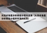 從技術(shù)角度分析微信小程序開發(fā)（從技術(shù)角度分析微信小程序開發(fā)的優(yōu)勢(shì)）