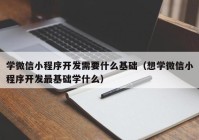 學微信小程序開發(fā)需要什么基礎（想學微信小程序開發(fā)最基礎學什么）