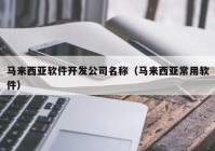 馬來西亞軟件開發(fā)公司名稱（馬來西亞常用軟件）