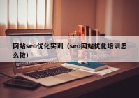 網(wǎng)站seo優(yōu)化實(shí)訓(xùn)（seo網(wǎng)站優(yōu)化培訓(xùn)怎么做）