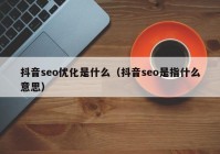 抖音seo優(yōu)化是什么（抖音seo是指什么意思）