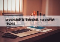 seo優(yōu)化如何取得好的效果（seo如何進(jìn)行優(yōu)化）