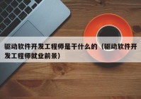 驅動軟件開發(fā)工程師是干什么的（驅動軟件開發(fā)工程師就業(yè)前景）