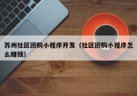 蘇州社區(qū)團(tuán)購小程序開發(fā)（社區(qū)團(tuán)購小程序怎么賺錢）