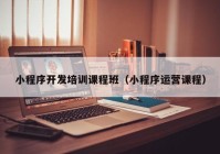 小程序開發(fā)培訓(xùn)課程班（小程序運(yùn)營(yíng)課程）