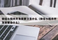 微信小程序開發(fā)需要注意什么（微信小程序開發(fā)需要會什么）