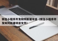 微信小程序開發(fā)如何新建項(xiàng)目（微信小程序開發(fā)如何新建項(xiàng)目文件）