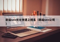 新站seo優(yōu)化快速上排名（新站seo公司）