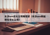 長沙seo優(yōu)化公司哪家好（長沙seo網(wǎng)站排名優(yōu)化公司）